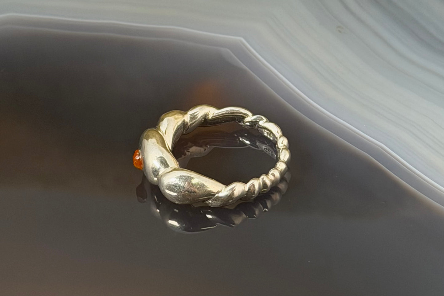 Raw Spessartine Blob Ring