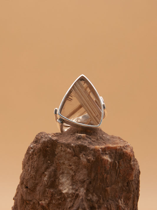 Double Band Rutilated Quartz Ring