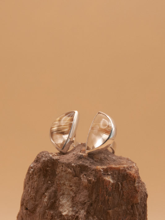 Rutilated Quartz Double Ring