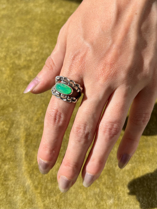 Chrysoprase Chomp Ring