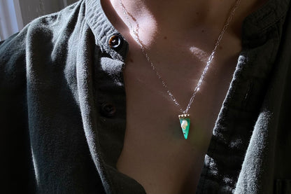 Chrysoprase Key-lime Pie Necklace