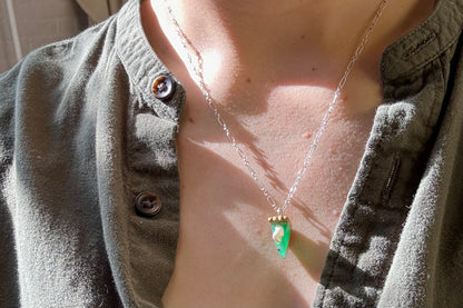 Chrysoprase Key-lime Pie Necklace