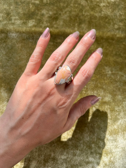 Paint Agate Double Band Ring