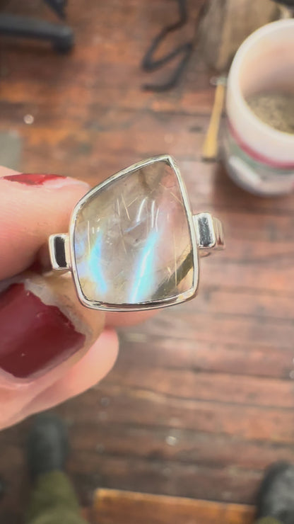 Rutilated Quartz and Labradorite Ring 2
