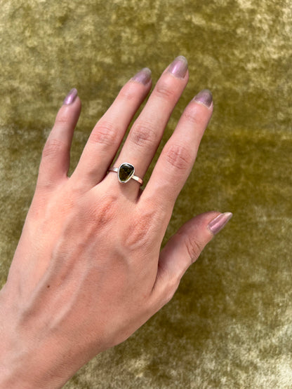 Green Tourmaline Nugget Ring