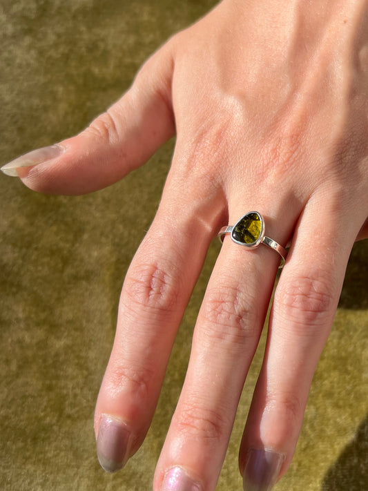 Green Tourmaline Nugget Ring