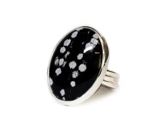 Snowflake Obsidian Ring